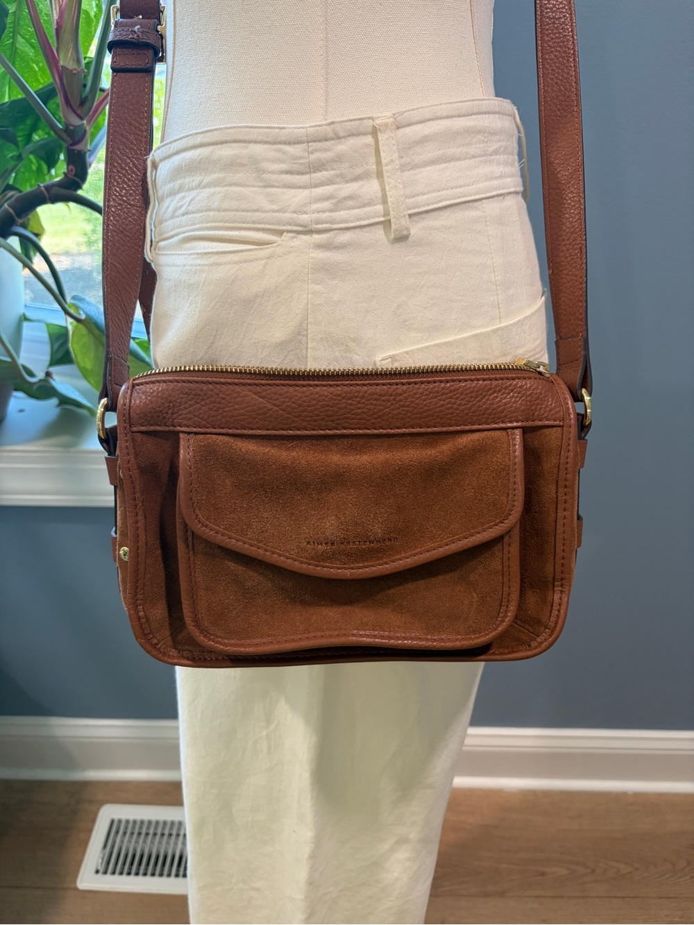 Aimee Kestenberg Brown Leather & Suede Crossbody Bag - Picture 3 of 11